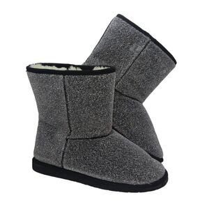 DAWGS Dark Silver Glitter Womens Pre-owned Faux Fur Lined Boots - sz. 10